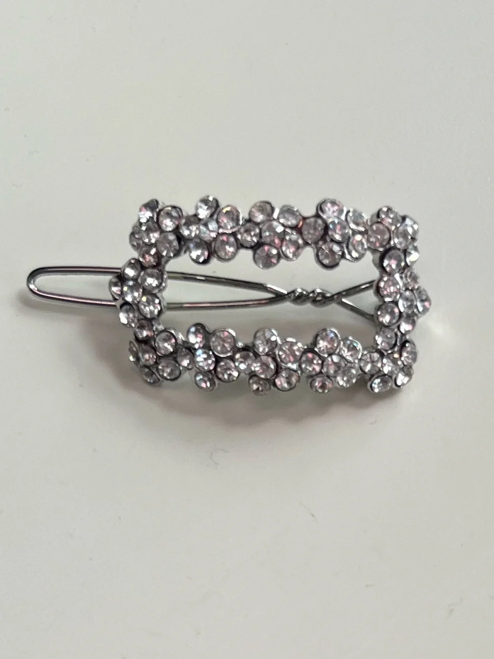Crystal Rectangle Rhinestone Hair Barrette